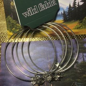 Silver bangles heart & star charms Wild Fable NWT